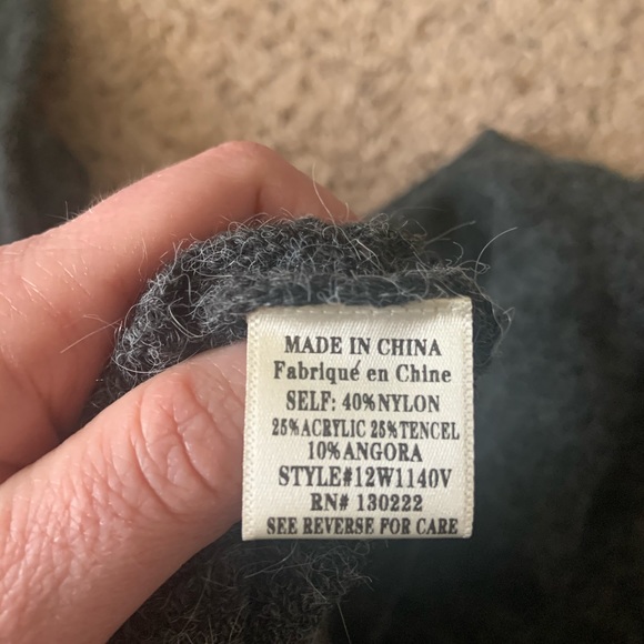 NWT Charcoal tie neck sweater. - Picture 5 of 5